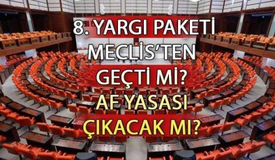 8. Yargı paketi son dakika af 2024 çıkacak mı?  8. Yargı paketi Meclis’ten geçti mi, ne zaman çıkacak? İşte yeni yargı paketi maddeleri ve içeriği