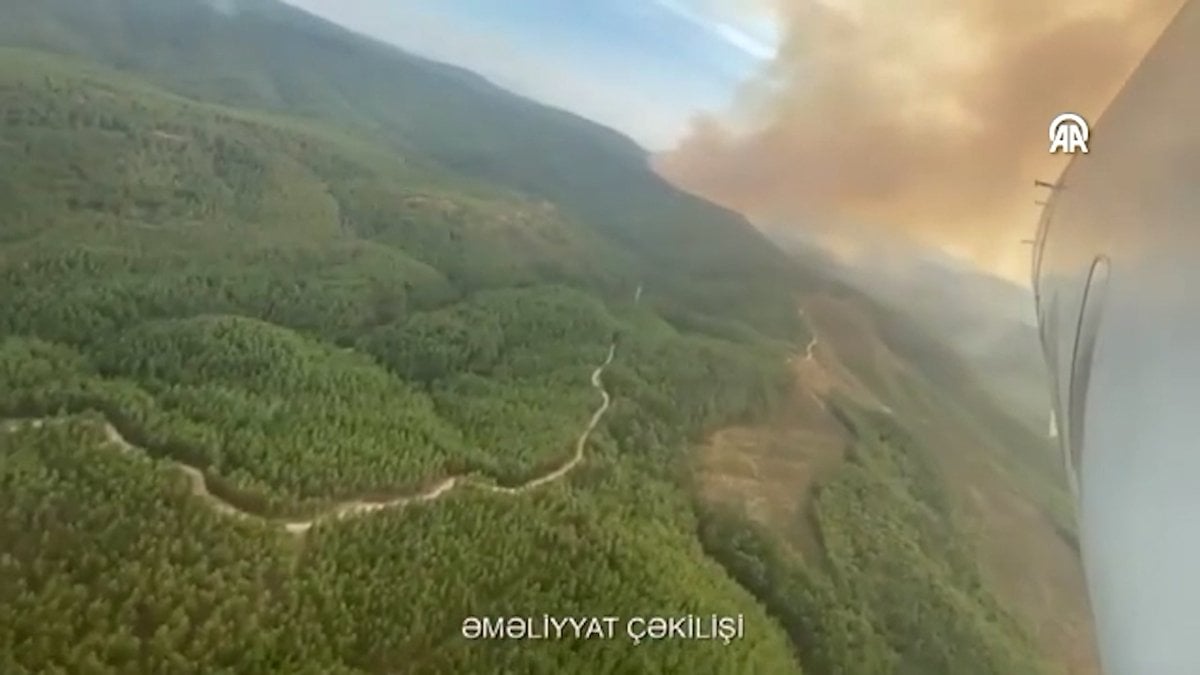 Azerbaycan’dan gelen amfibi uçak yangın söndürme çalışmalarında